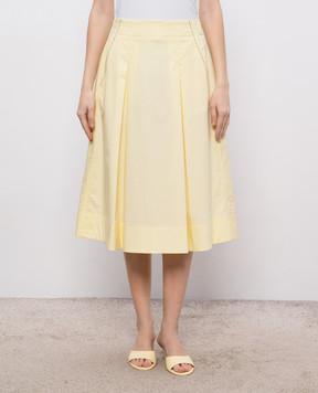Peserico Yellow midi skirt with monil chain P0555101979