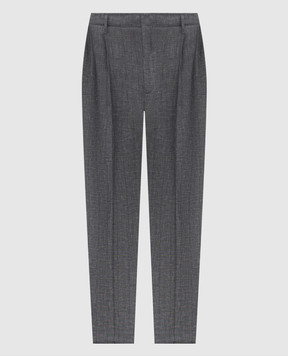 Brunello Cucinelli Gray striped wool pants MR473S2440