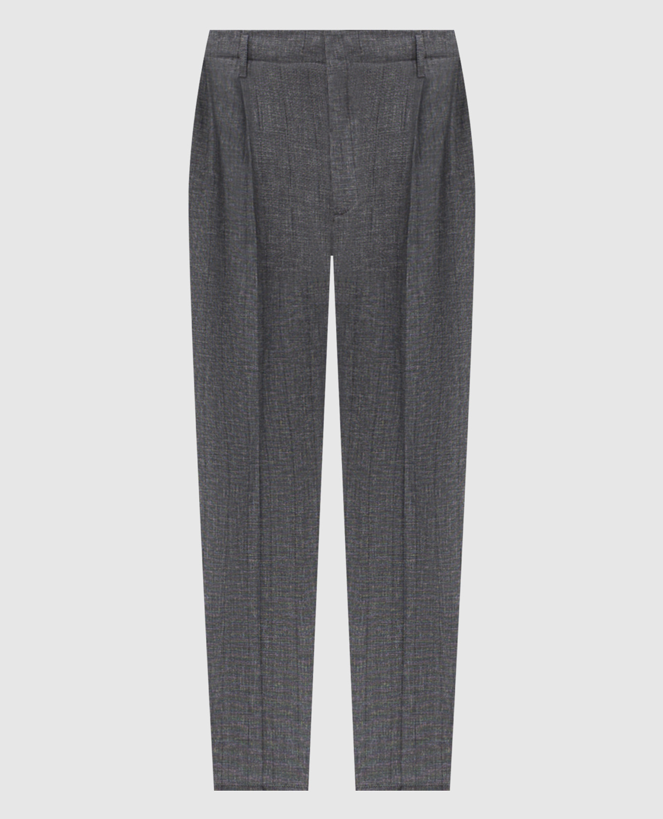 Gray striped wool pants Brunello Cucinelli