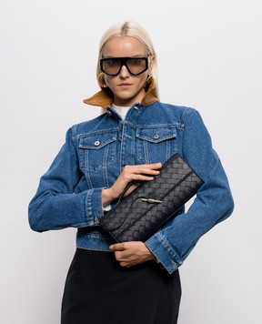 Bottega Veneta Andiamo blue leather clutch A0030VVCPP3