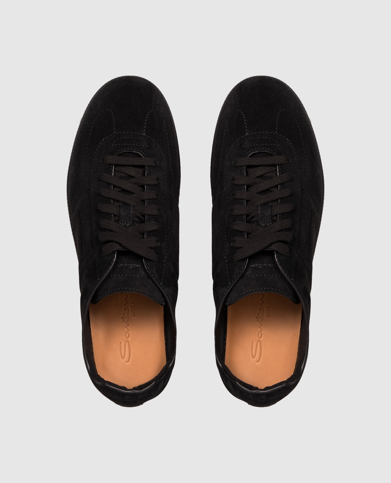 Black suede sneakers Santoni 4