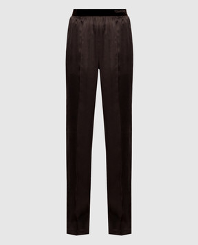 Tom Ford Brown silk pants PAW683FAX1720