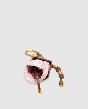 Gianni Chiarini Pink Straw Flower bag charm in the shape of a flower PCSTRAWFLOWER01