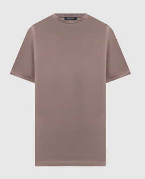 Bertolo Cashmere Brown T-shirt with emblem 000252001912
