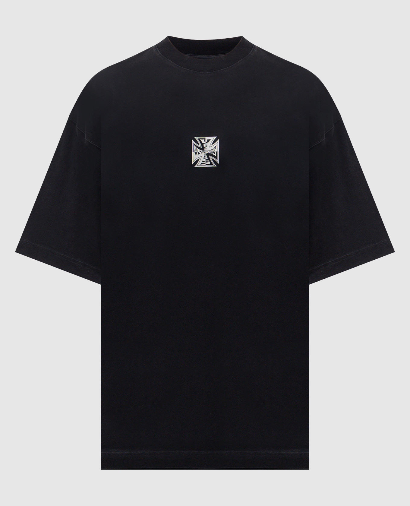 

Black BIKER CROSS T-shirt with logo print Vetements