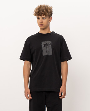 Palm Angels Black T-shirt with branded print PAMAA001JR019