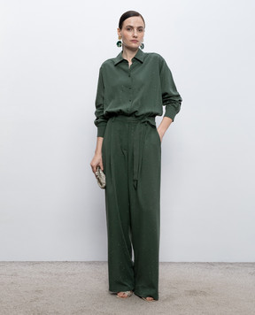 Twinset Green jumpsuit with crystals 261LL2PEE