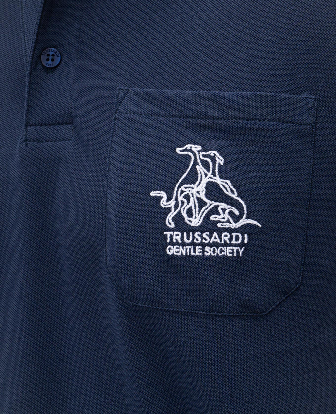 

Blue polo shirt with embroidery Trussardi