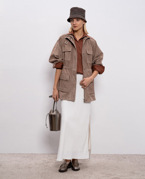 Brunello Cucinelli Brown suede Couture jacket MPCAI7853