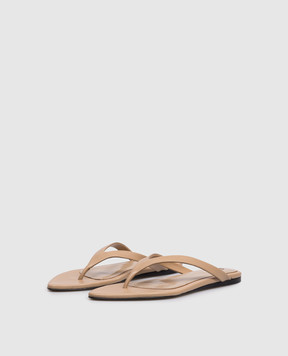 Ami Paris Beige leather flip-flops FSV837AL0187
