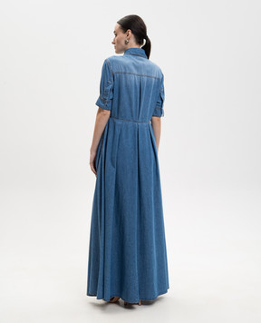 Ermanno Scervino Life Blue denim-effect shirt dress D484Q716YKR