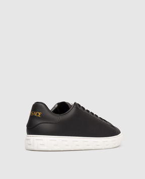 Versace Black leather Greca sneakers 10144601A09608