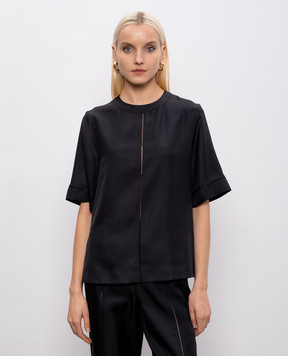 Loulou de Saison Black HAVANA silk blouse HAVANA