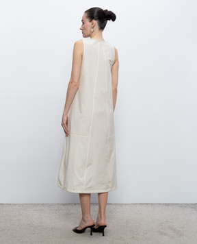 Peserico Beige dress with monil chain S0224201919