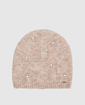 Twinset Beige hat with applique 262TO5610