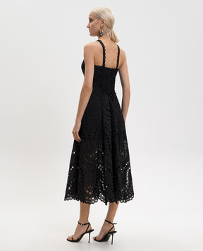 Charo Ruiz Solace black midi dress with embroidery 263614