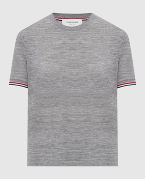 Thom Browne Grey melange wool T-shirt FJS232AJ0301