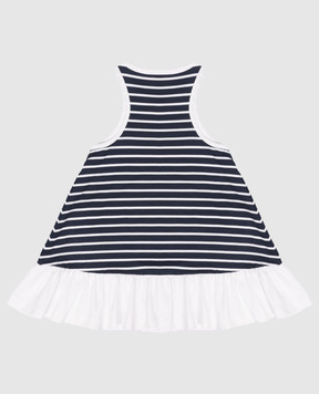 Balmain Children's blue striped dress BY1B32Z3657