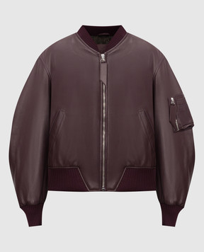 The Attico Burgundy leather bomber jacket 261WCB00004LBT128AA