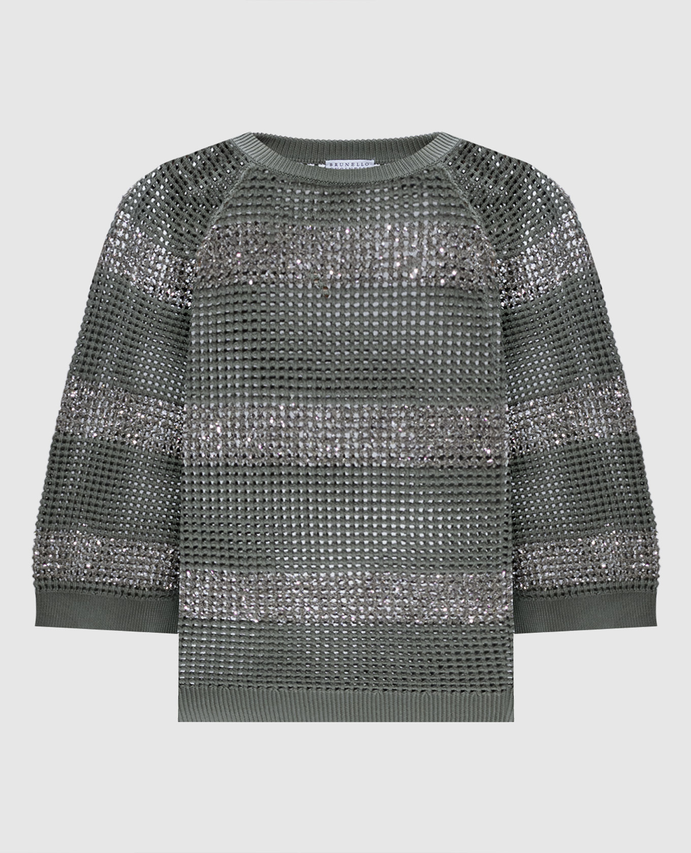 

Green openwork jumper with sequins Brunello Cucinelli