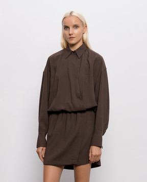 Brunello Cucinelli Brown dress with wool MG542AB1A1