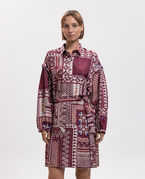 Momoni Uma burgundy silk dress MODR06101MO
