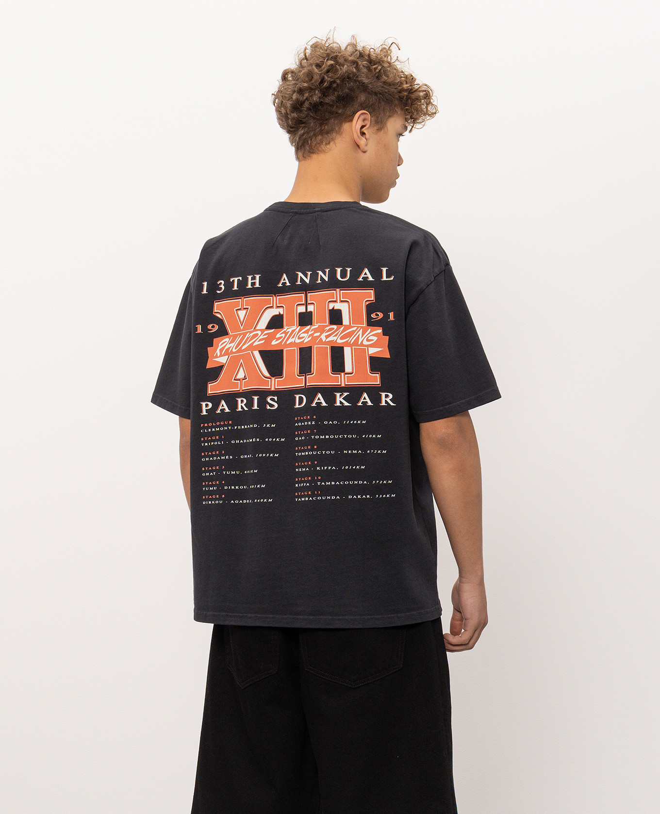 Stage Racing black t-shirt Rhude 4