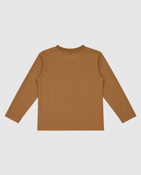 C.P. Company Children's brown long-sleeve shirt with logo print CNO003LAA171014