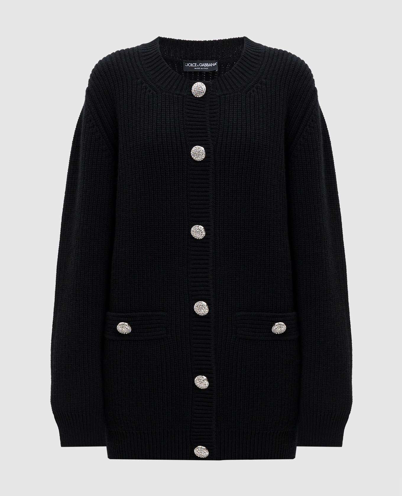

Black wool cardigan with crystals Dolce&Gabbana