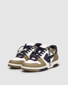 Off-White Out Of Office Khaki Leather Sneakers OMIA189S26LEA003