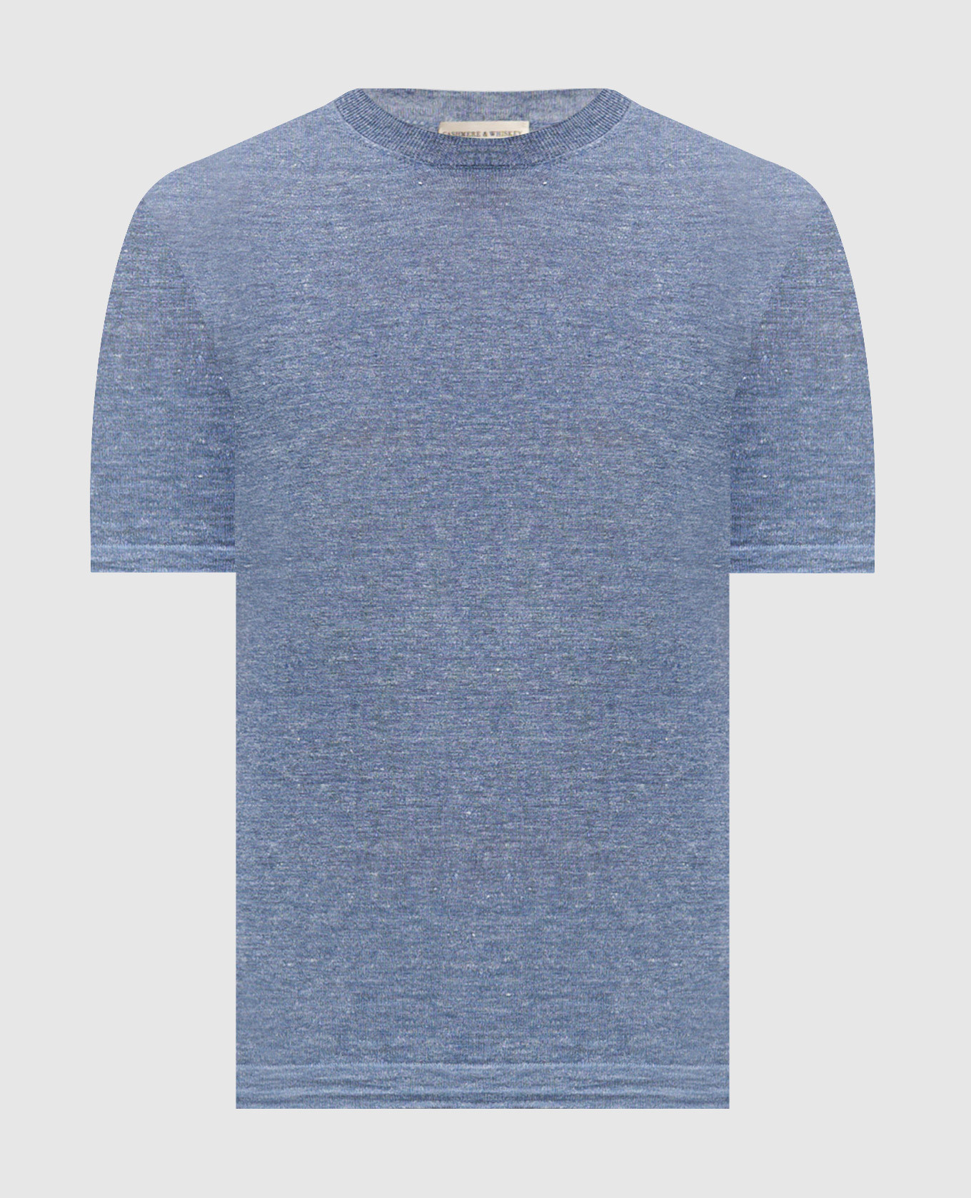 Blue linen and silk T-shirt