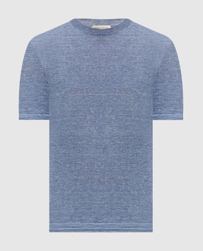 Cashmere&Whiskey Blue linen and silk T-shirt M54268085