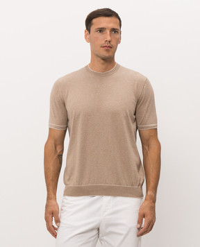 Bertolo Cashmere Beige cotton T-shirt 902204002056