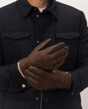 Orciani Brown leather gloves GU0108NFK