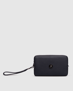 Stefano Ricci Blue leather clutch with emblem PP365UMR