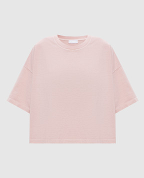 Dondup Pink T-shirt with logo DS077JF0352RMD2