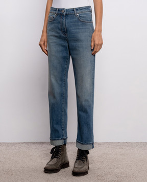 Peserico Blue jeans with cuffs A04589L68Q04291