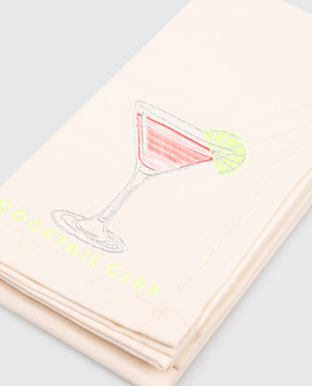 Vondels Set of beige serving napkins COCKTAIL CLUB with linen 9237000045071