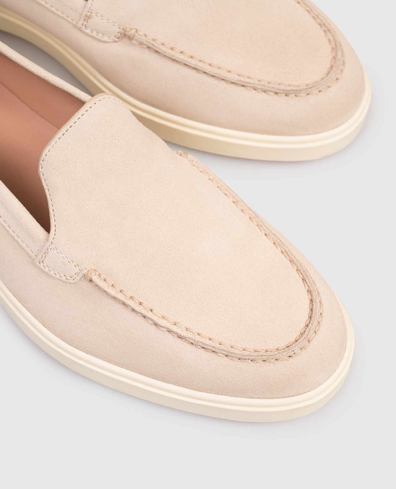 

Beige suede loafers Santoni