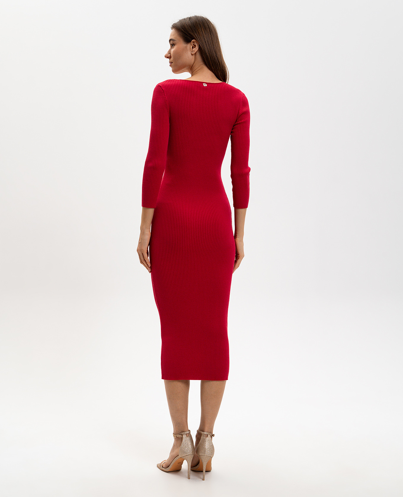 

Red ribbed dress Twinset