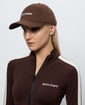 Palm Angels Brown cap with logo embroidery PAMLB001FB001w