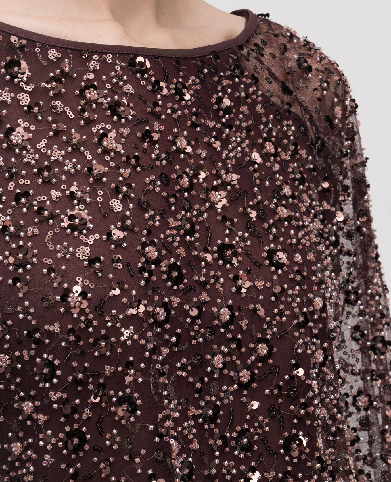 Burgundy blouse with sequins Twinset 5