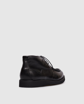 Pantanetti Black leather deserts with fur 20074MM