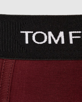 Tom Ford Burgundy briefs with logo pattern T4LC11040
