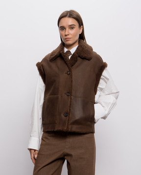 Brunello Cucinelli Brown reversible vest MPMBP7464P