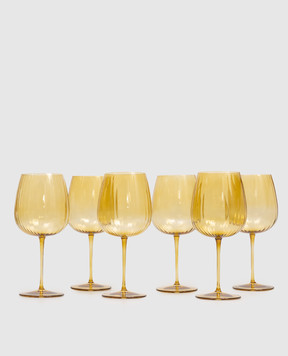 La Reine Set of yellow glasses ROMANTIC 6 pcs. OPIUM75ROMANTIC
