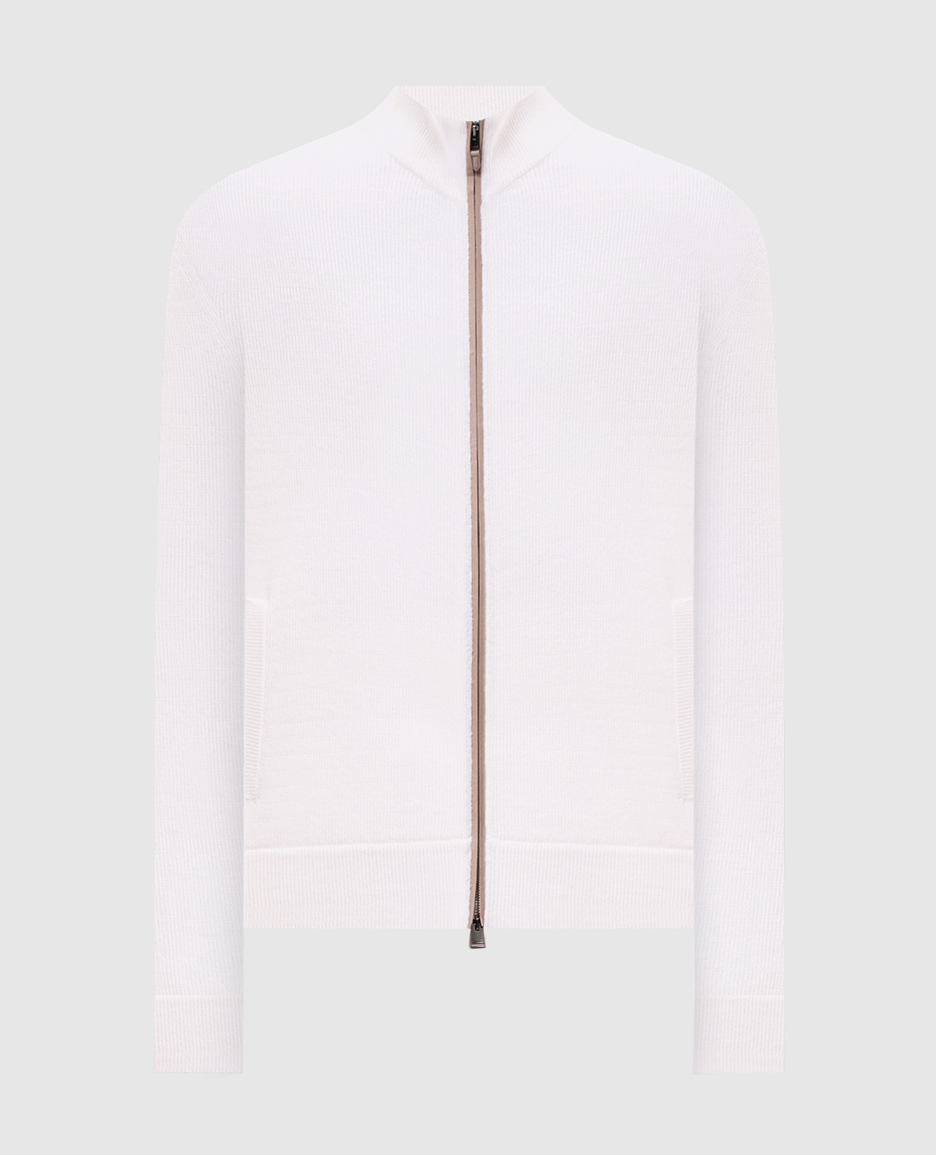 Ivory wool and cashmere cardigan