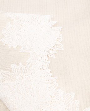 Ermanno Scervino White cashmere stole with lace D485R307APQBV