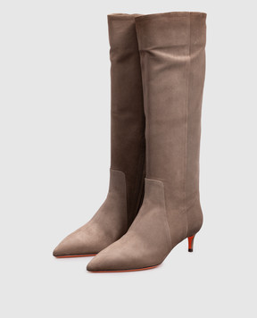 Santoni Beige suede boots WSLQ72436HI2SAEA