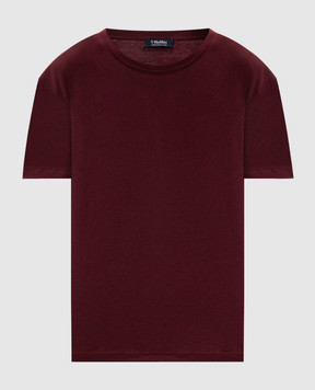 Max Mara SEGALE burgundy t-shirt with embroidery SMMSEGALE